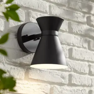 John Timberland Modern Outdoor Wall Light Fixture LED Black Steel 8