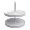 Rev-A-Shelf 2062-24-11-1 28 Inch Polymer Full Circle 2 Shelf Lazy Susan Upper Kitchen Cabinet Storage Organizer with Telescoping Shaft, White