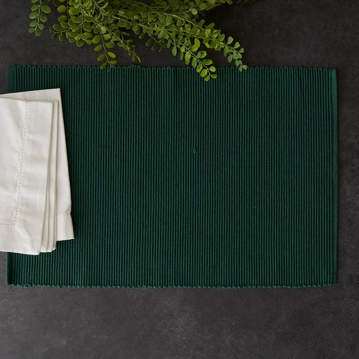 Set of 6 Nautical Ribbed Placemat Blue - Design Imports