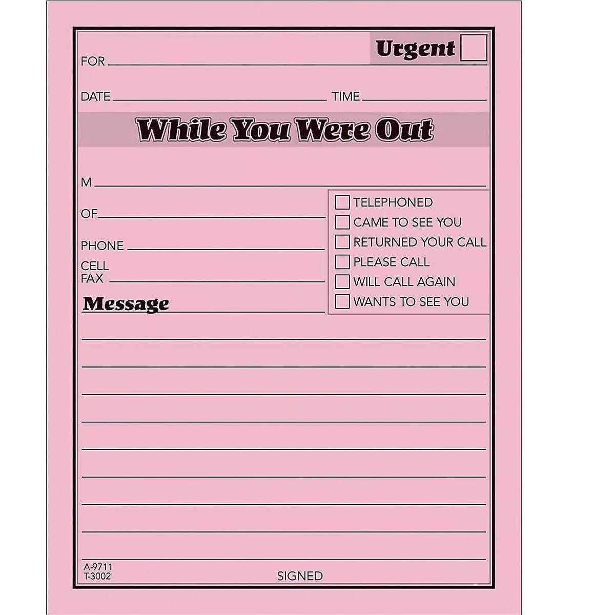 Adams While You Were Out Message Pads 4.25