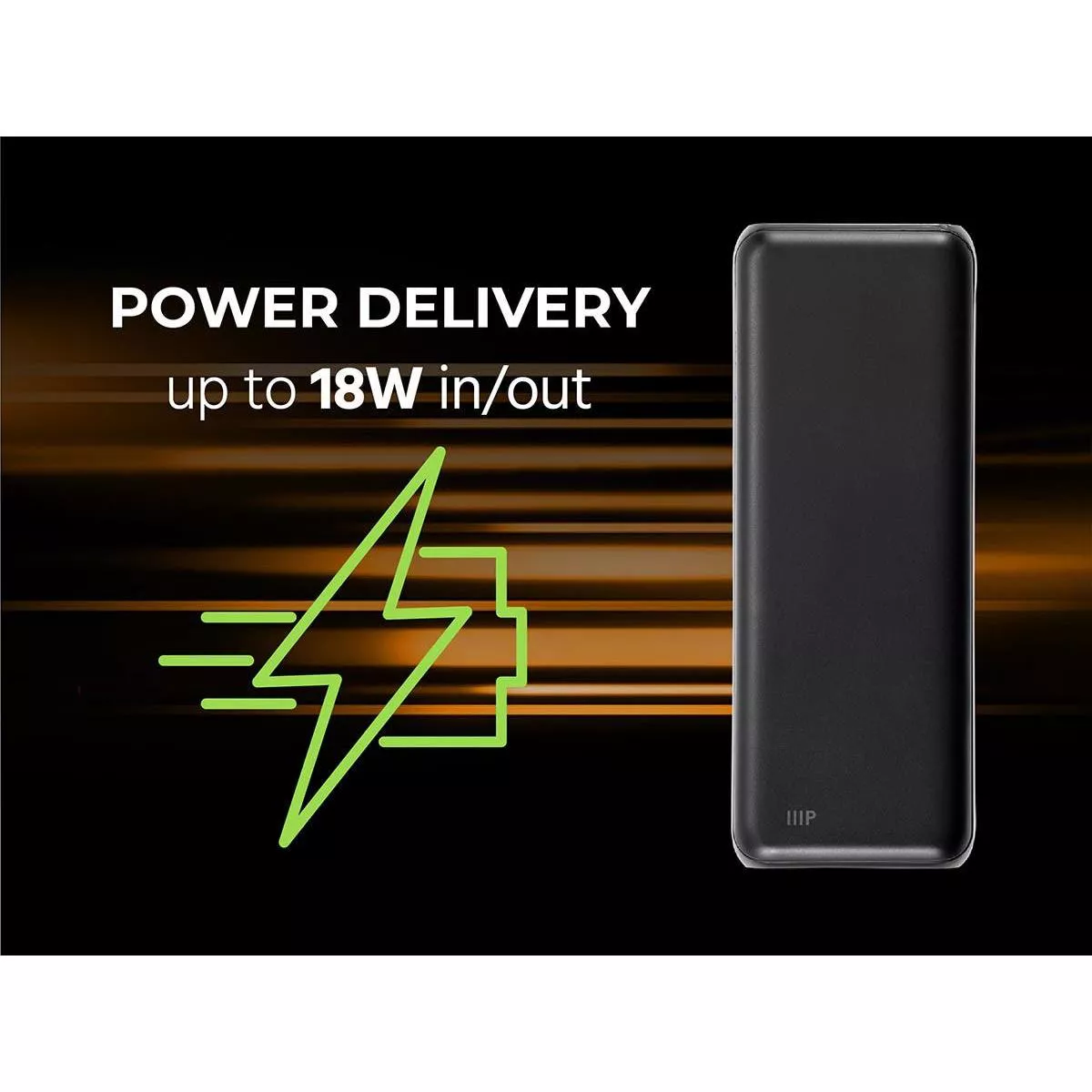 Monoprice EZ Read USB Power Bank - Black, 20,000mAh, 2-Port Up to 18W PD (3A) Output For iPhone, Android, and Galaxy Devices - Obsidian Speed Plus