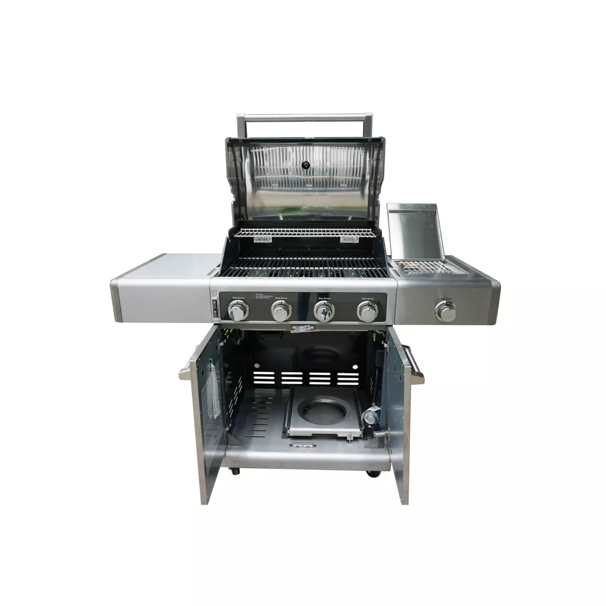 Kenmore Elite 4-Burner Outdoor Gas BBQ Grill with Side Burner PG-40415S0LC Gun Metal