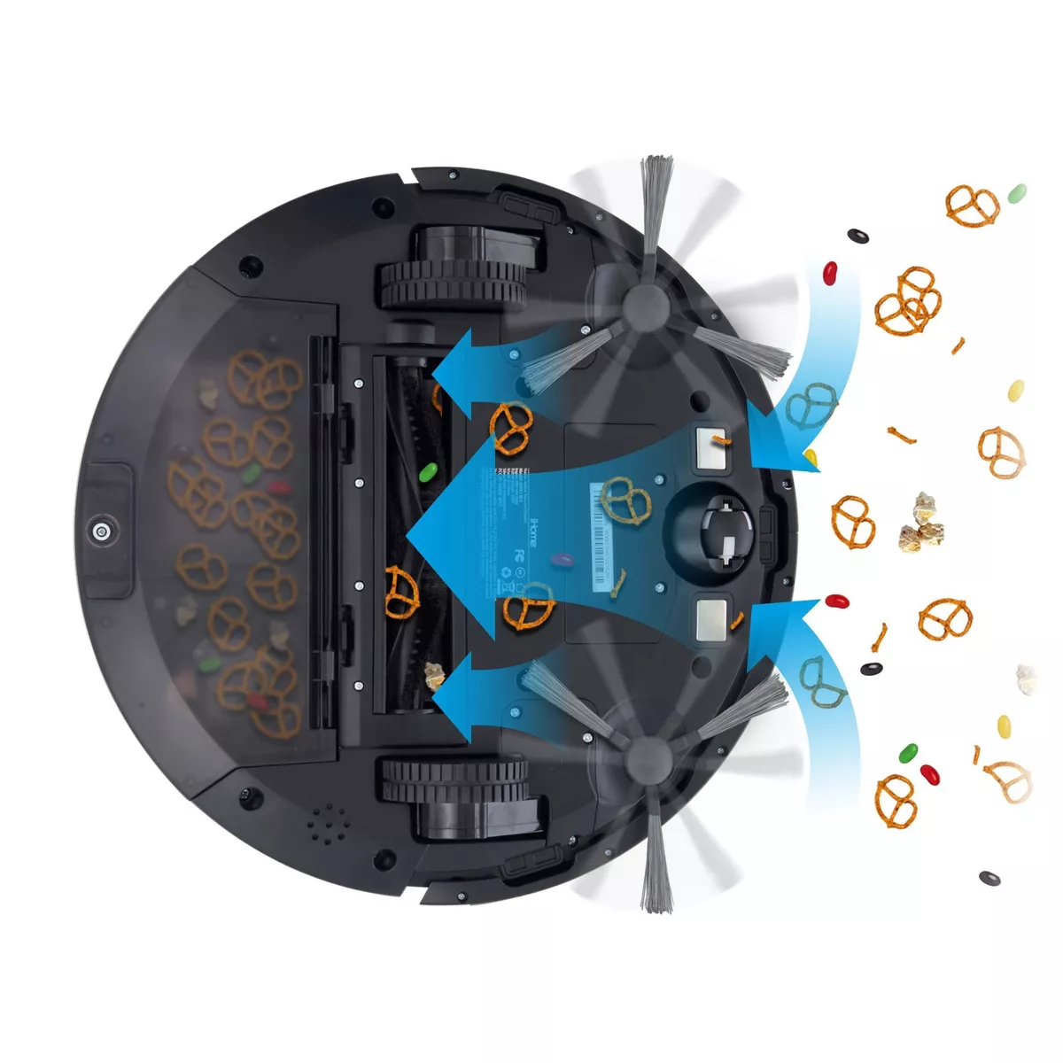 iHome AutoVac 2 in 1 Robot Vacuum & Mop with HomeMap Navigation/Mapping, Strong Suction Power - Black