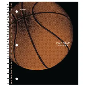 Spiral Notebook 1 Subject Wide Ruled Sports Basketball - Five Star