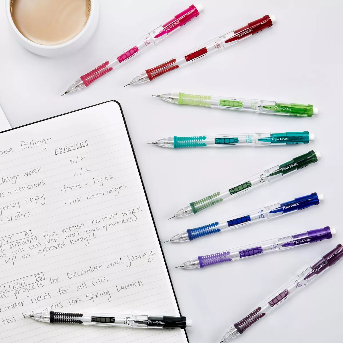10pk #2 Mechanical Pencils ClearPoint .7mm Multicolor - PaperMate
