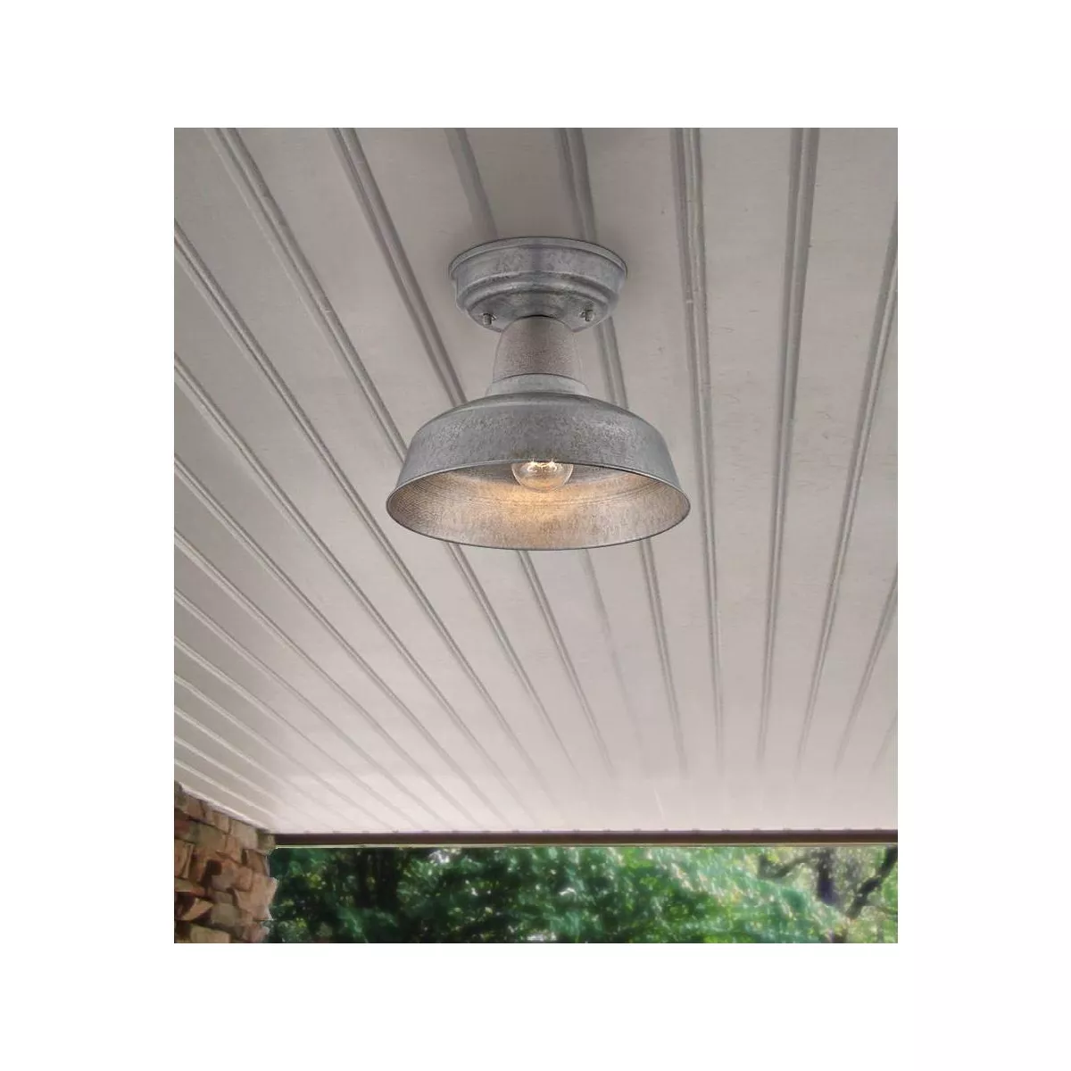 John Timberland Rustic Outdoor Ceiling Light Fixture Semi Flush Urban Barn Farmhouse Galvanized 10 1/4