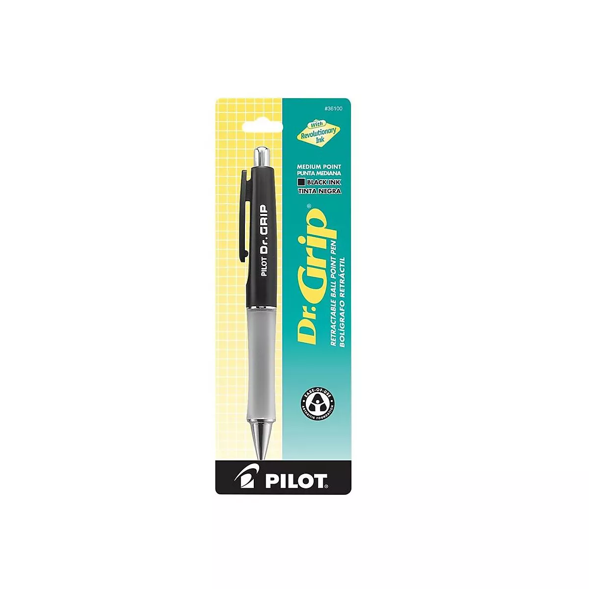 Pilot Dr. Grip Retractable Ball Point Pen Black Ink 1mm 36100