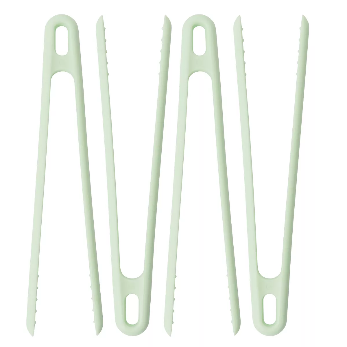 BergHOFF Leo 11" Silicone Grill Tongs, Set of 4, Mint
