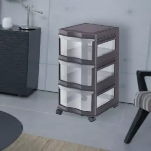 Life Story Classic 3 Shelf Storage Organizer Plastic Drawers, Gray (2 Pack)