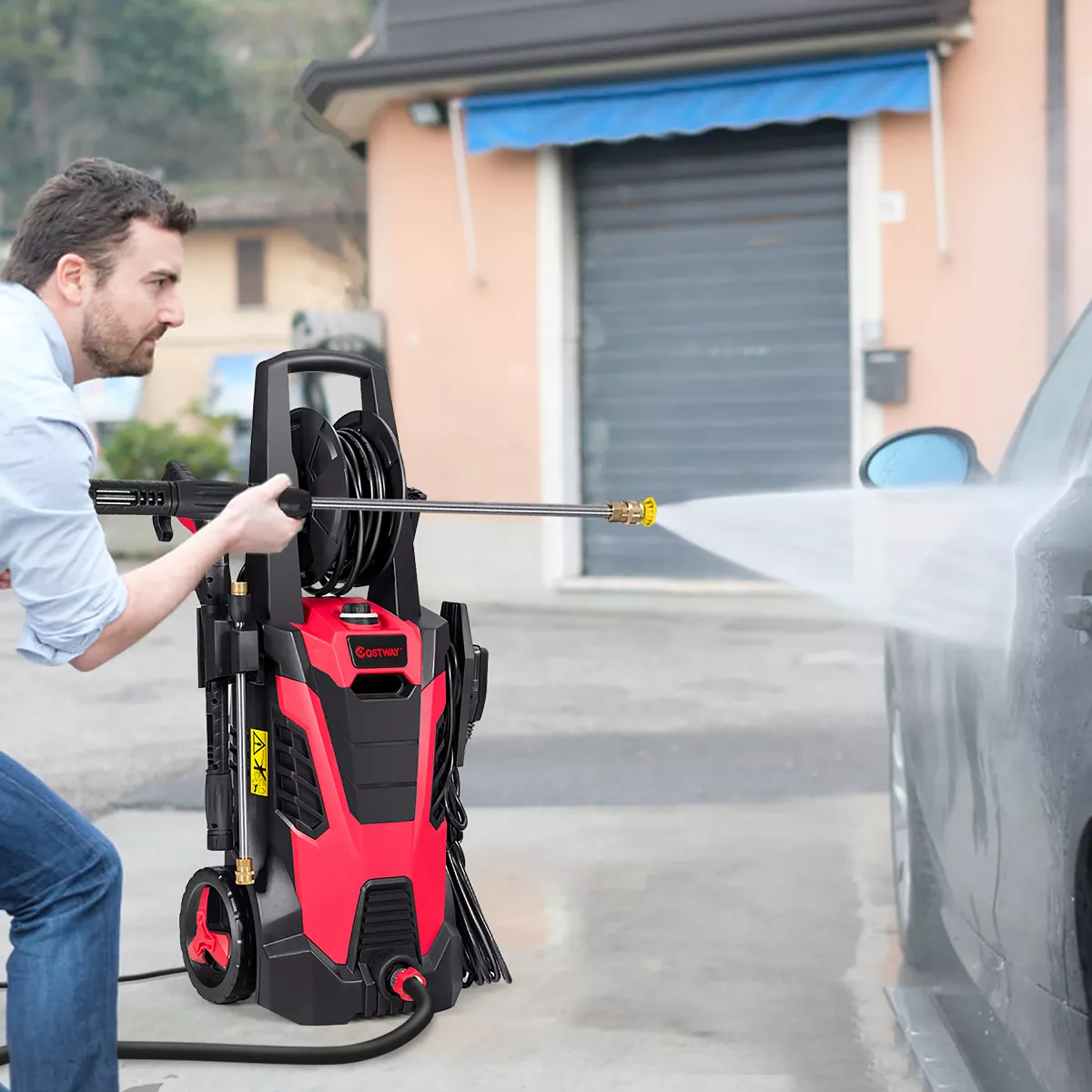 Costway 3500 PSI 2.1GPM Electric Pressure Washer High Power Water Cleaner W/ 5 Nozzles