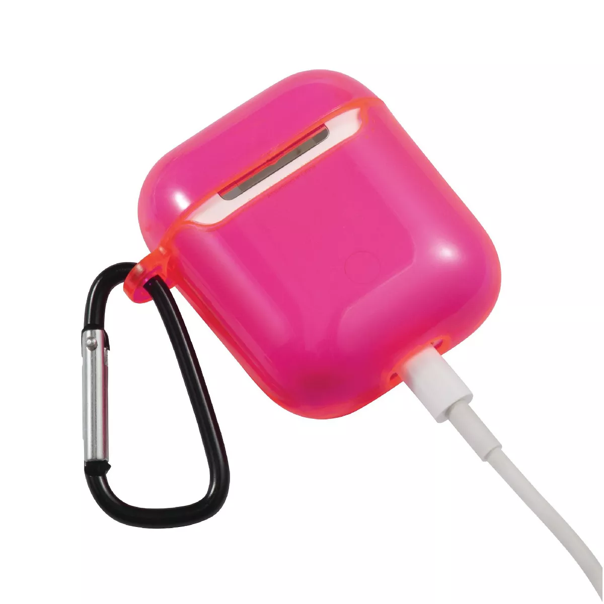 Insten Bright Color Case For AirPods 1 & 2, Soft TPU Skin Protective Cover, Clear Rose Red