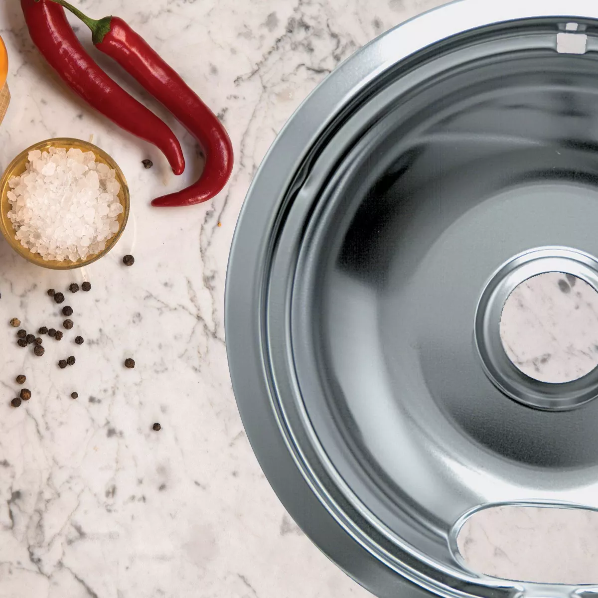 Range Kleen 5pc Drip Pans - Chrome