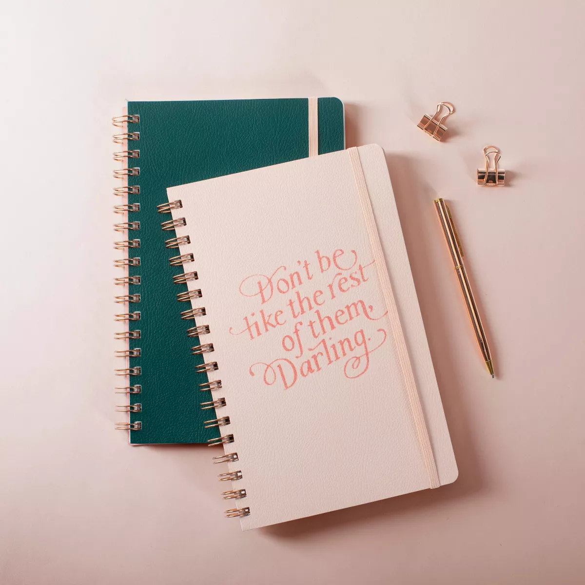 Inspirational Lined Journal with Elastic Closure Blush Pink - Fringe