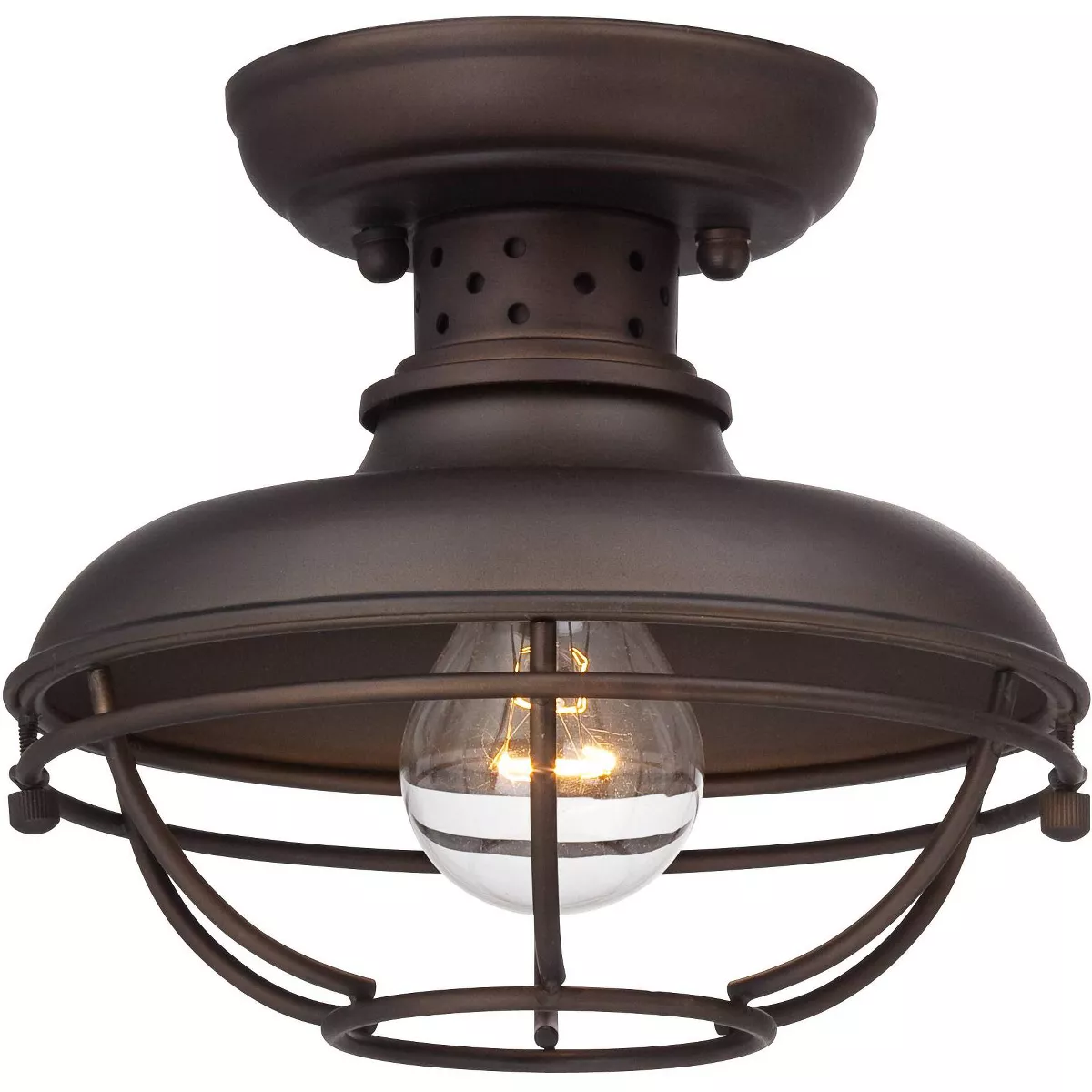 Franklin Iron Works Rustic Outdoor Ceiling Light Fixture Bronze 8 1/2