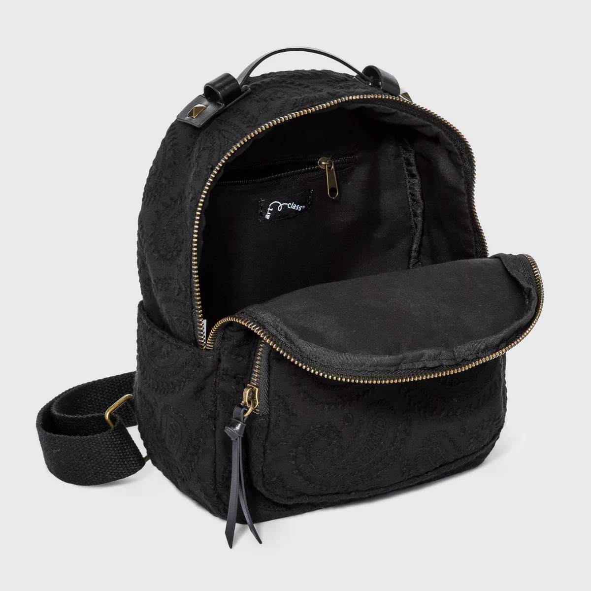 Girls' Eyelet Paisley Mini Backpack - art class™ Black