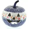 Blue Rose Polish Pottery Garden Bouquet Large Pumpkin Luminary