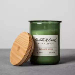8oz Sugared Birch Lidded Jar Container Candle - Hearth & Hand™ with Magnolia