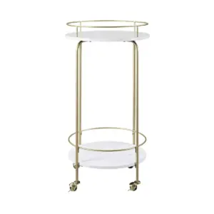Faux Marble Modern Bar Cart White Marble - Saracina Home