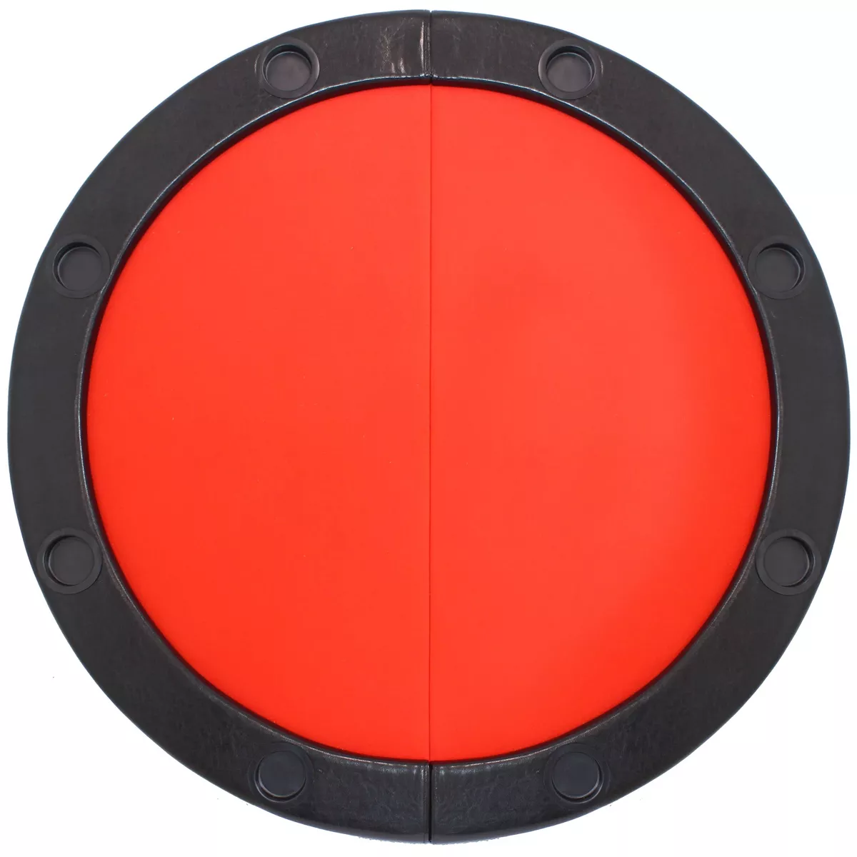 6-Player Round Folding Poker Table - Sunnydaze Decor