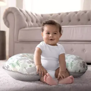 Boppy Organic Fabric Nursing Pillow Cover - Taupe Bear Family