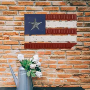 Wood & Metal Flag Wall Decor - Alpine Corporation