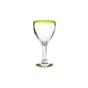 Amici Home Authentic Mexican Handmade Baja Goblet Glass, 12oz, Assorted Set of 4