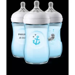Philips Avent Natural Baby Bottle Blue - Otter/Anchor - 9oz - 3pk