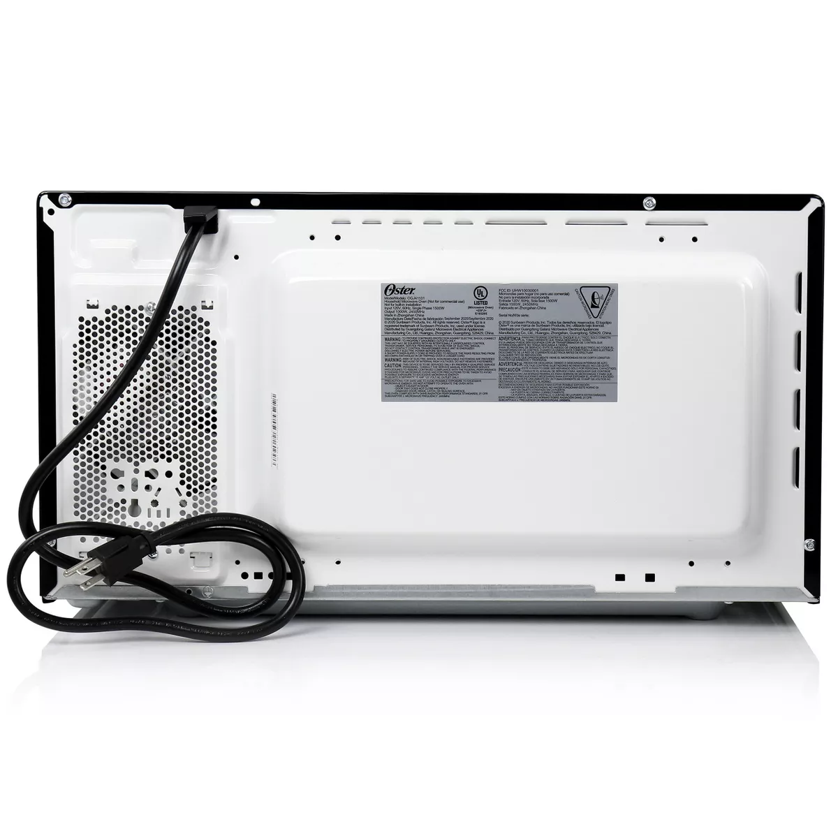 Oster 1.1 CuFt Digital Microwave Oven in Black and Silver