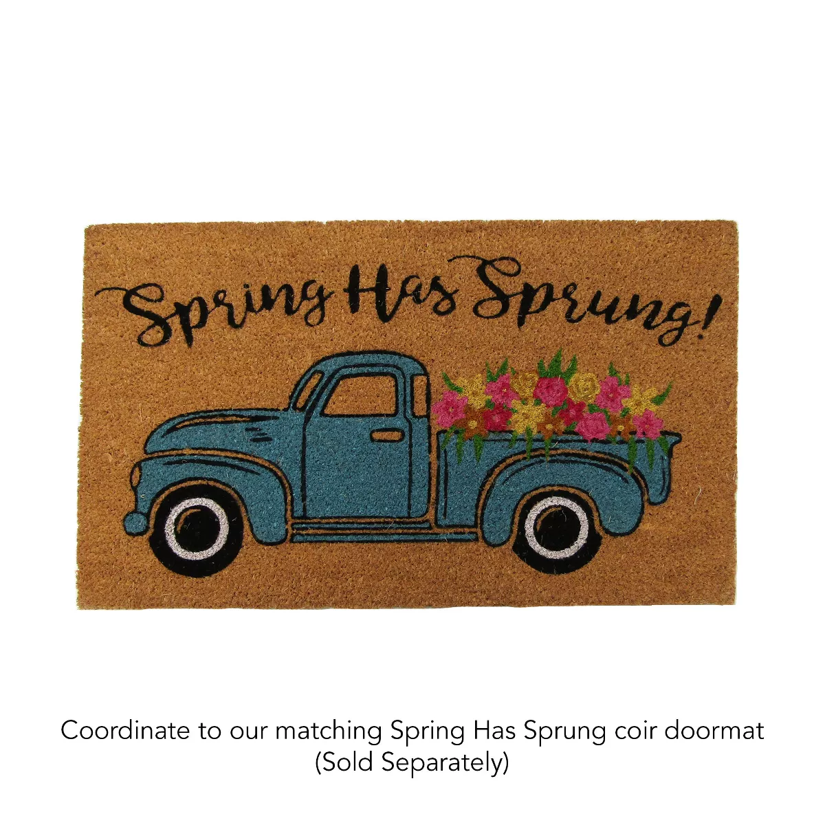 Farmhouse Living Spring Has Sprung Vintage Farm Truck Burlap Placemat - Set of 4 - 13