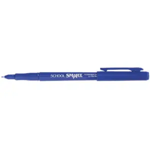 School Smart Non-Toxic Quick-Drying Water Resistant Permanent Marker, 0.6 mm Ultra Fine Tip, Blue, pk of 12