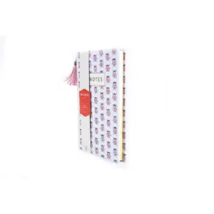 Notebook College Ruled Linen with Tassel Pink Beetles - Opalhouse™