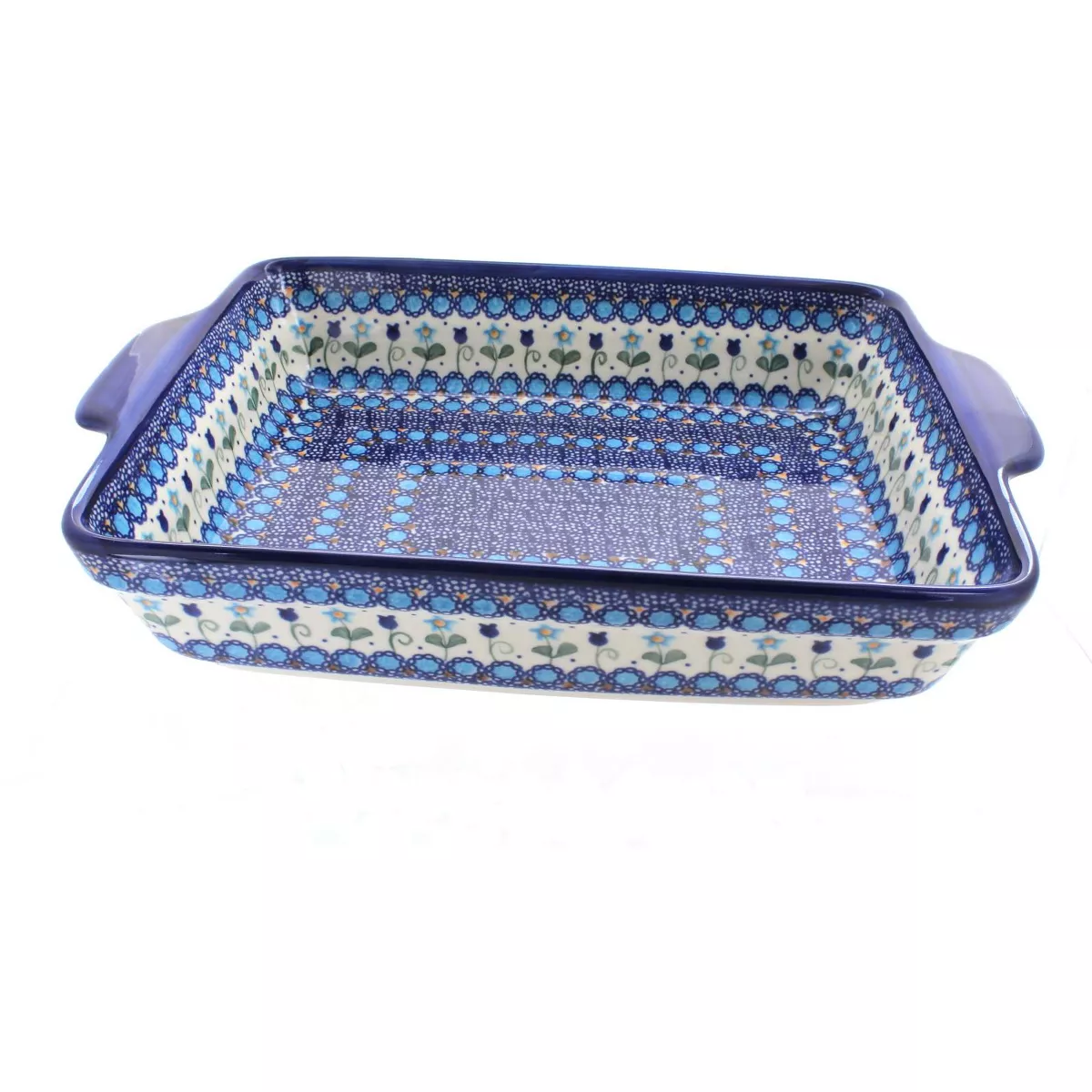 Blue Rose Polish Pottery Savannah Baker with Handles