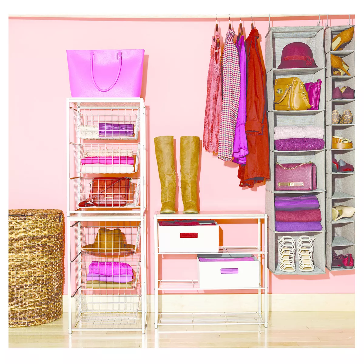 6 Shelf Hanging Closet Organizer Gray - Room Essentials™