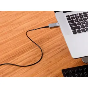 Monoprice USB-A to USB-A Female 3.0 Extension Cable - 164.0 Feet - Silver | Fiber Optic - SlimRun