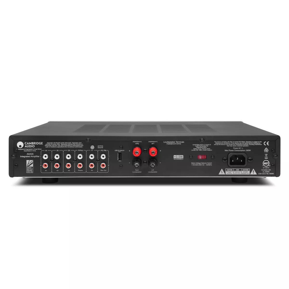 Cambridge Audio AXA35 Integrated Amplifier with Built In Phono Stage (Silver)