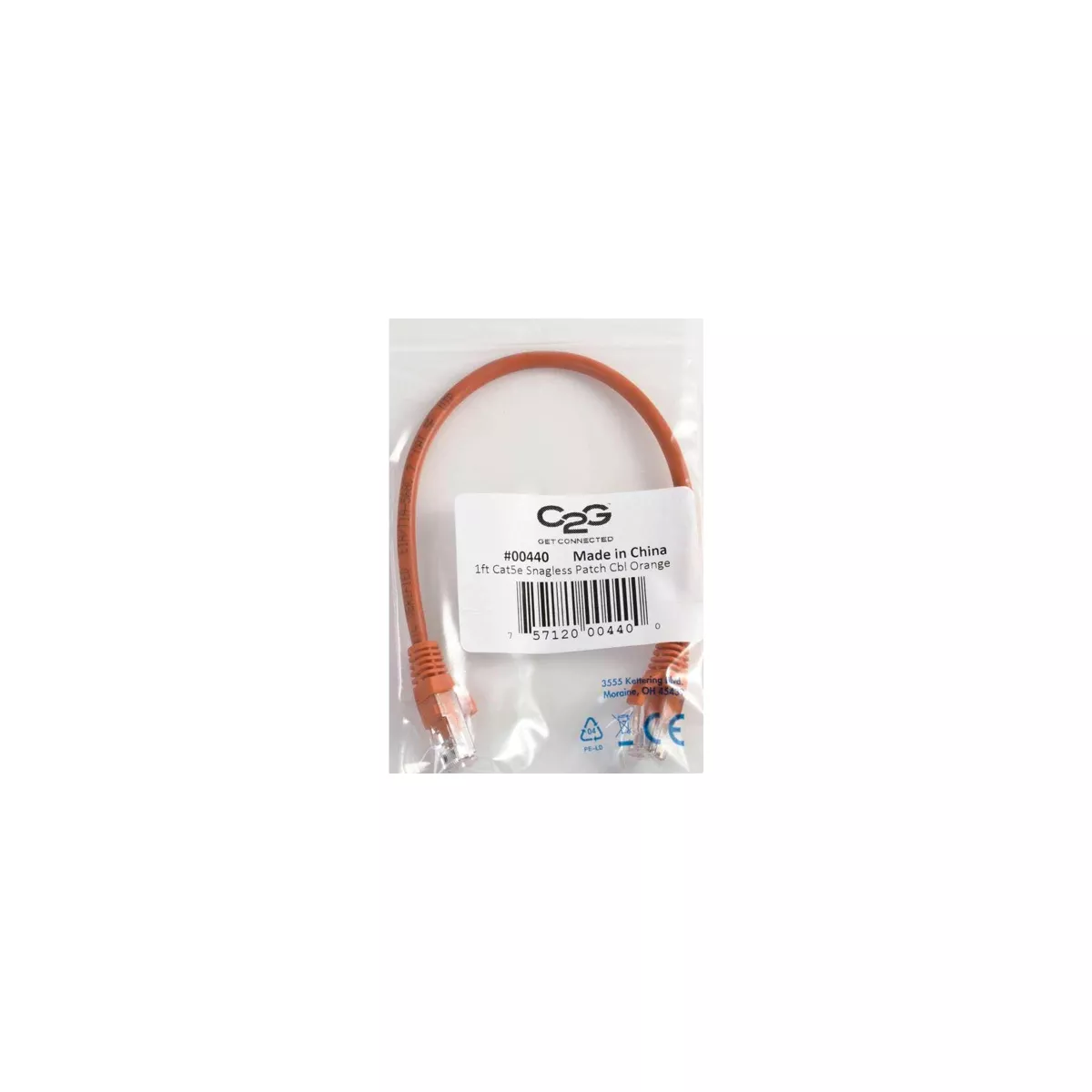 C2G-8ft Cat5e Snagless Unshielded (UTP) Network Patch Cable - Orange - Category 5e for Network Device - RJ-45 Male - RJ-45 Male - 8ft - Orange