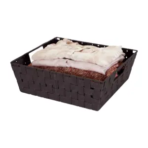 Simplify Large Woven Storage Bin Chocolate