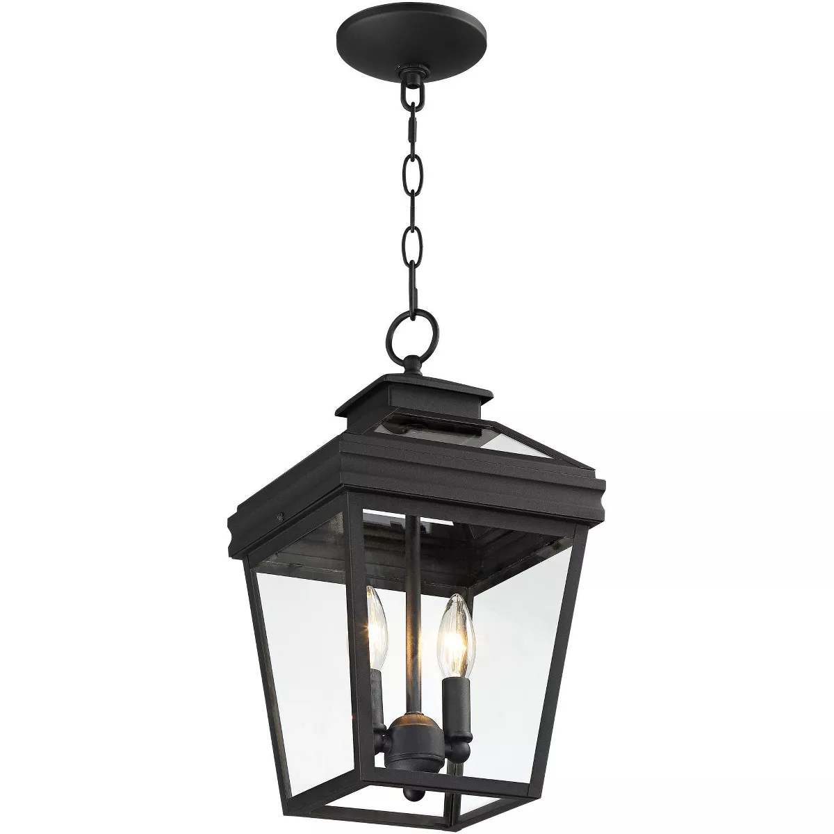 John Timberland Traditional Outdoor Ceiling Light Hanging Black Lantern 16 1/2