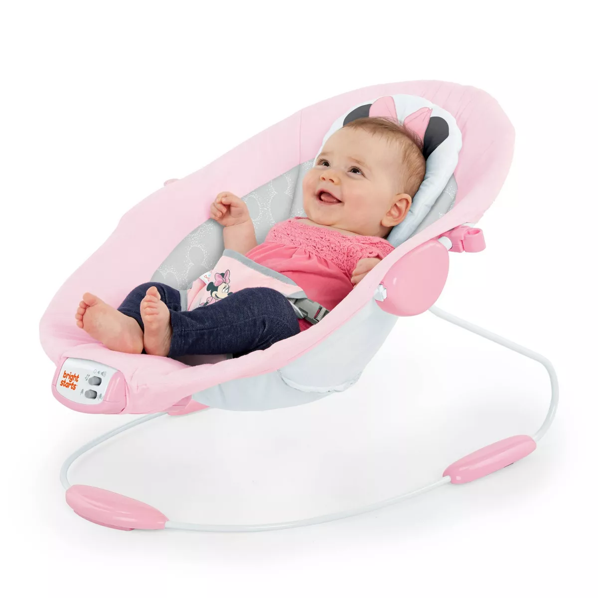 Bright Starts Minnie Mouse Rosy Skies Cradling Baby Bouncer - Pink