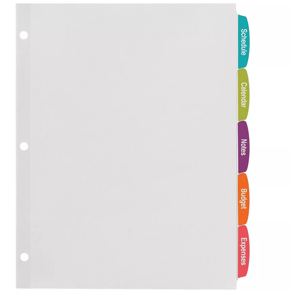 Avery Easy Peel White Label Tab Dividers 5-Tab 6/PK White 14432