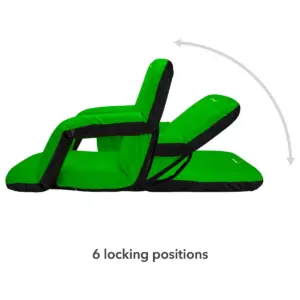 Driftsun Universal Regular 20 Inch Width Folding Stadium Reclining Bleacher Seat Chair with Back Support for Sporting Events, Green