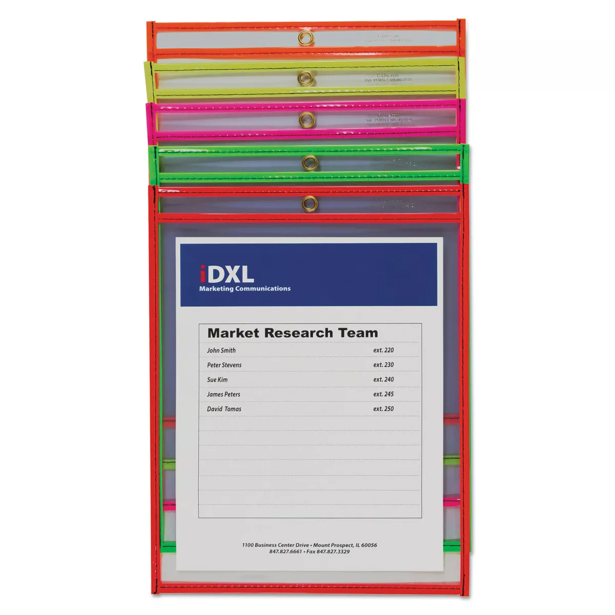 C-Line Stitched Shop Ticket Holder Neon Assorted 5 Colors 75