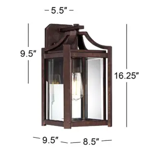 Franklin Iron Works Rustic Farmhouse Outdoor Wall Light Fixture Bronze 16 1/4