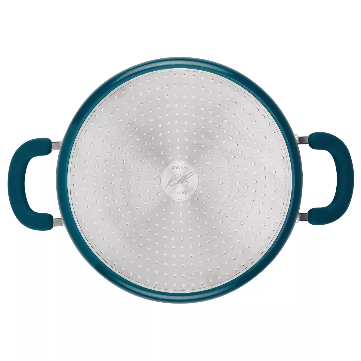 Rachael Ray Create Delicious 6qt Aluminum Nonstick Stock Pot with Lid Teal