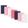 Hudson Baby Infant Girl Cotton Flannel Burp Cloths 7pk, Cherry, One Size