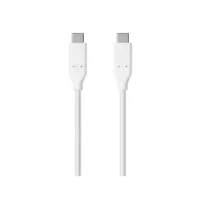 Monoprice USB & Lightning Cable - 0.5 Meter - White | 2.0 USB-C to USB-C 3A 480 Mbps - Select Series