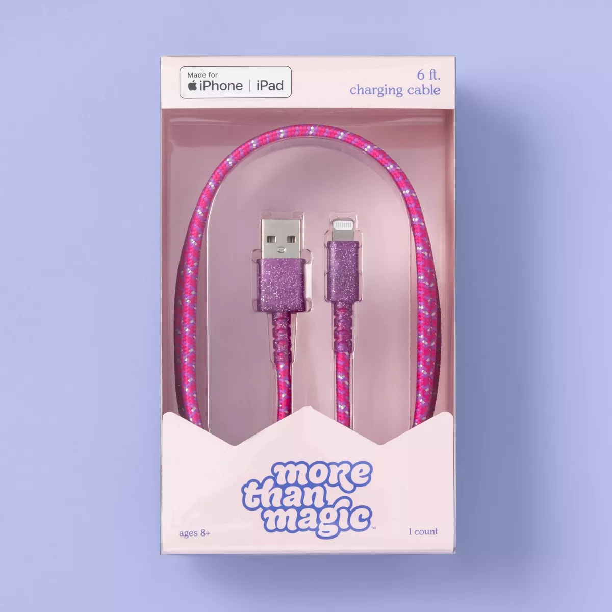 Lightning to USB-A 6' - More Than Magic™ - Purple/Pink