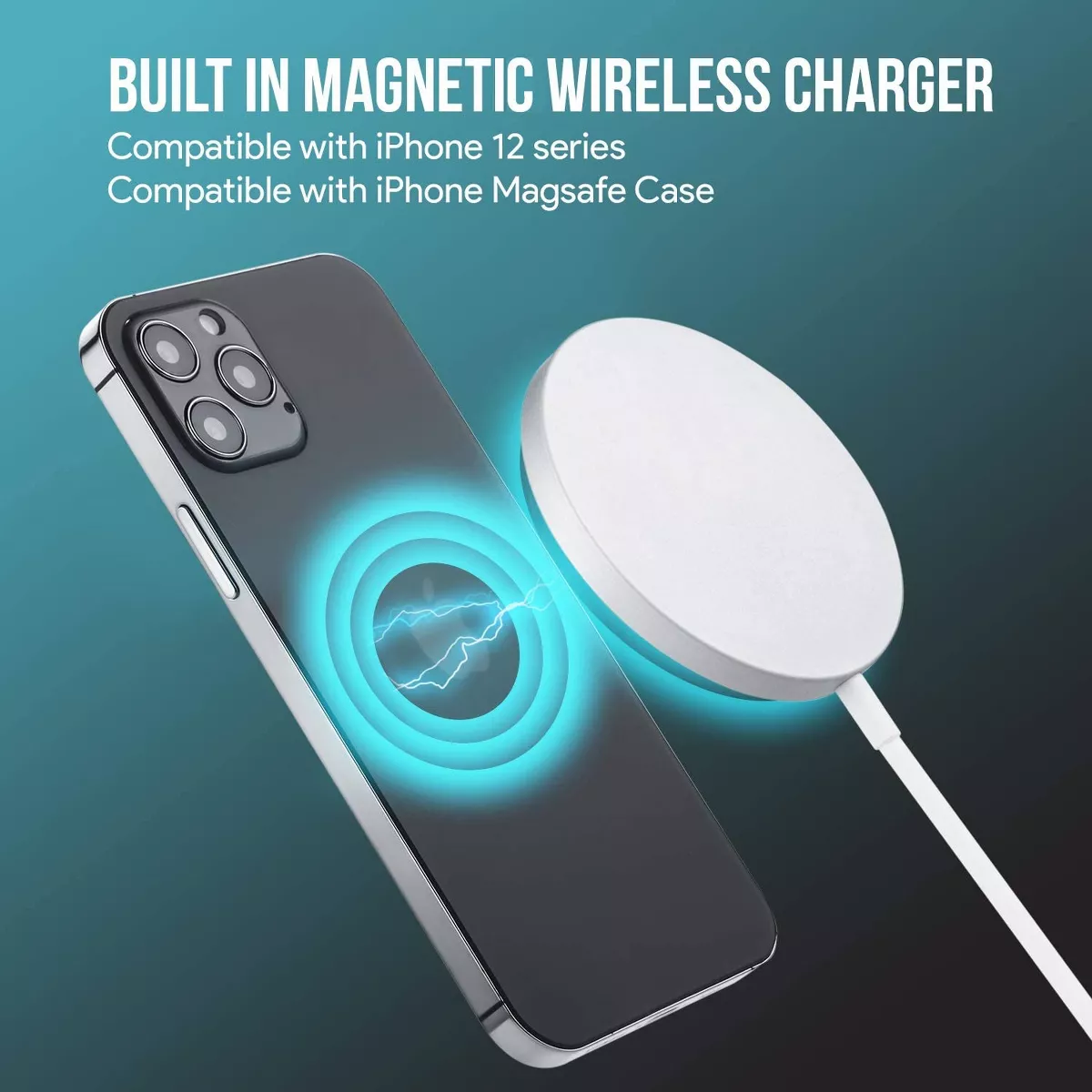 Wasserstein MagSafe Fast Wireless Charger Pad with 20W Quick Charge Power Adapter for iPhone 12, 12 Mini, 12 Pro, 12 Pro Max (White)