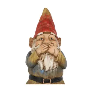 Sunnydaze Three Wise Garden Gnomes Hear, Speak, See No Evil Indoor/Outdoor Lawn Statue Set - 12