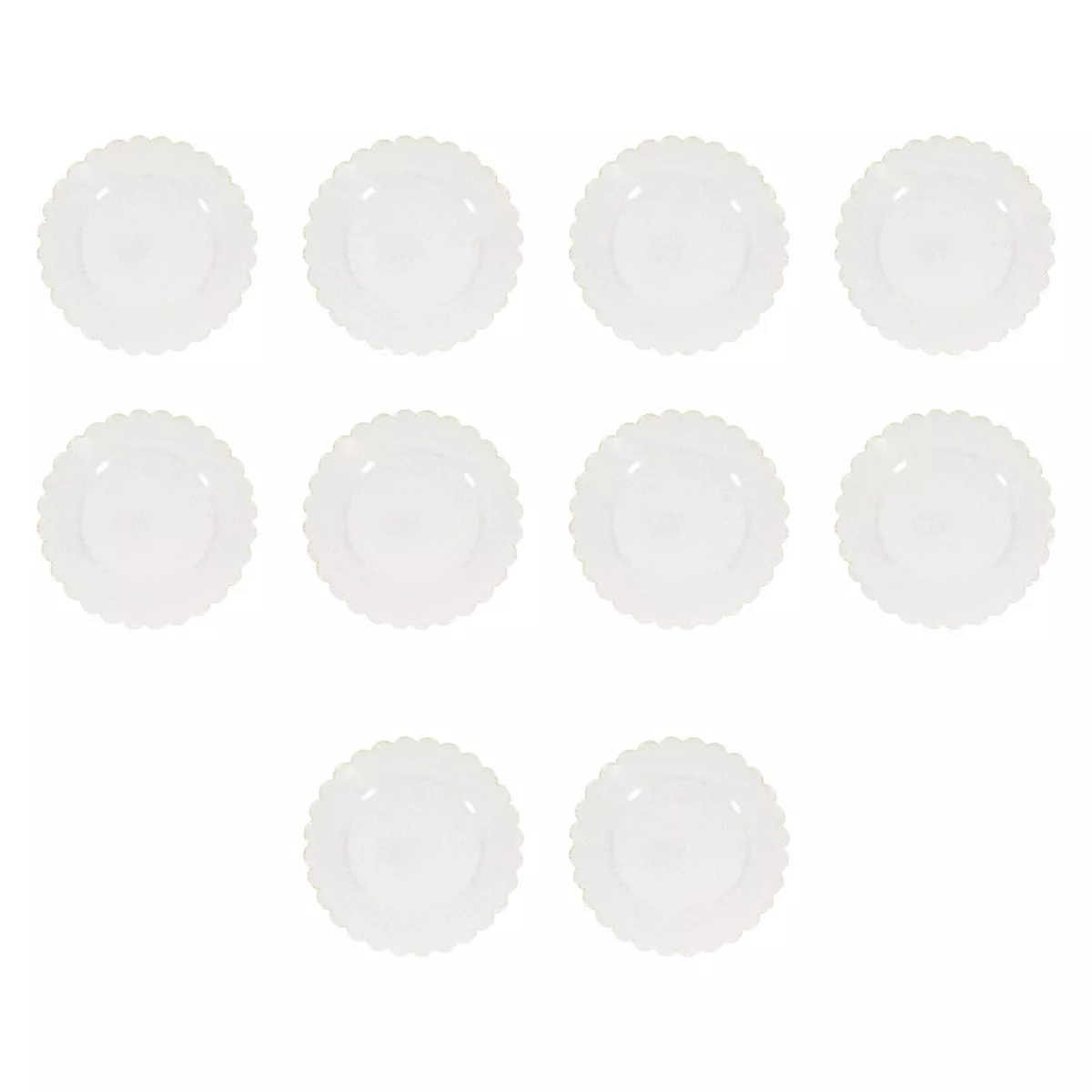 8ct Scalloped Snack Paper Plates Gold Glitter - Spritz™